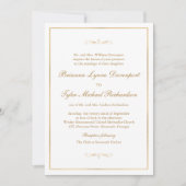 Invitation Mariage de texte classique Simple Elegance Gold (Devant)