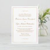 Invitation Mariage de texte classique Simple Elegance Gold (Debout devant)