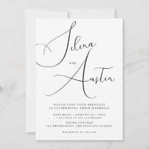Invitation Mariage de texte et de photo minimaliste