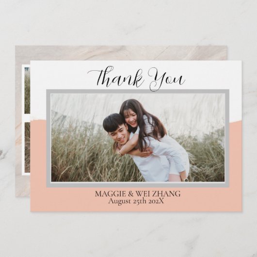 Invitation Mariage de texte photo et script moderne (Devant / Derrière)