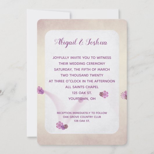 Invitation mariage de texture broussailleuse abstrait (Devant)