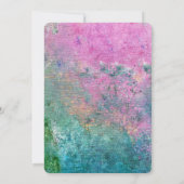 Invitation mariage de texture de peinture rose et turquoise a (Dos)