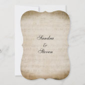 Invitation Mariage de thème musical (Dos)