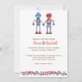 Invitation Mariage de thème Robot mignon (Devant)