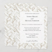 Invitation Mariage de tissage en panier blanc chic (Devant / Derrière)