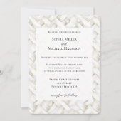 Invitation Mariage de tissage en panier blanc chic (Devant)