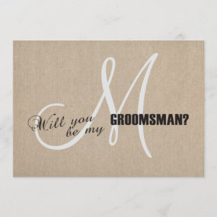 Invitation Mariage de toile de lin rustique Soyez mon Invitat