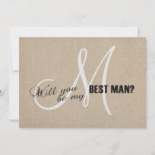 Invitation Mariage de toile en lin rustique Soyez mon meilleu (Devant)