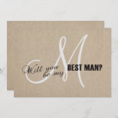 Invitation Mariage de toile en lin rustique Soyez mon meilleu (Devant / Derrière)