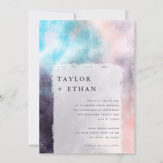 Invitation Mariage de toile peint moderne (Devant)