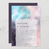 Invitation Mariage de toile peint moderne (Devant / Derrière)