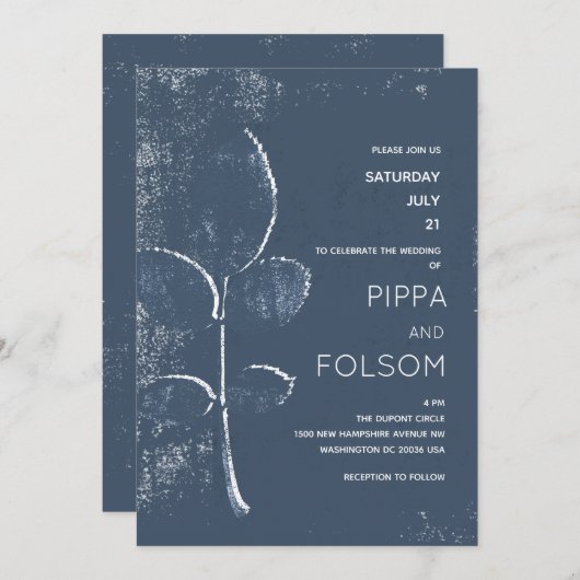 Invitation Mariage de toile sur lune (Devant / Derrière)