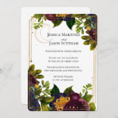 Invitation Mariage de ton pour bijou de Bourgogne céleste (Devant / Derrière)