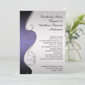 Invitation Mariage de torons ornés d'argent violet (Debout devant)