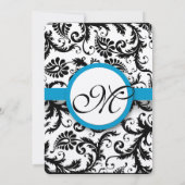 Invitation Mariage de torrents Aqua Damask (Dos)