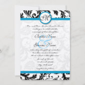 Invitation Mariage de torrents Aqua Damask (Devant)