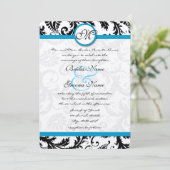 Invitation Mariage de torrents Aqua Damask (Debout devant)
