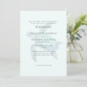 Invitation Mariage de tortue de mer Tropical Light (Debout devant)