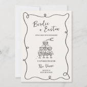 Invitation Mariage de tour de Champagne illustré manuscrit (Devant)