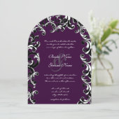 Invitation Mariage de tourbillon d'aubergine profonde (Debout devant)