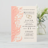 Invitation Mariage de tourbillon floral et RSVP (Debout devant)