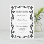 Invitation Mariage de tourbillons de fleurs cosmopolites (Debout devant)