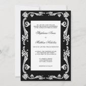 Invitation Mariage de tourbillons de fleurs cosmopolites (Devant)