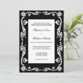 Invitation Mariage de tourbillons de fleurs cosmopolites (Debout devant)