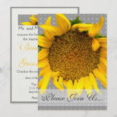 Invitation Mariage de tournesol avec des points (Devant / Derrière)