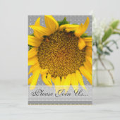 Invitation Mariage de tournesol avec des points (Debout devant)