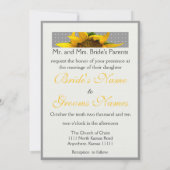 Invitation Mariage de tournesol avec des points (Dos)