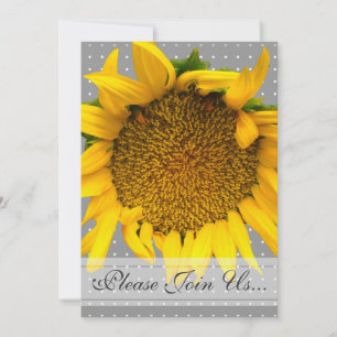 Invitation Mariage de tournesol avec des points