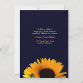 Invitation Mariage de tournesol bleu marine joyeux et élégant (Dos)