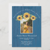 Invitation Mariage de tournesol bleu rustique I Fête des mari (Devant)