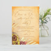 Invitation Mariage de tournesol bohème rustique (Debout devant)