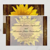 Invitation Mariage de tournesol Brown jaune fin été (Devant / Derrière)