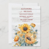 Invitation Mariage de tournesol d'aquarelle d'automne (Devant)