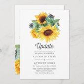 Invitation Mariage de tournesol de Bohême rustique (Devant / Derrière)