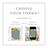 Invitation Mariage de tournesol de dentelle verte de la Croix