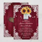 Invitation Mariage de tournesol de la dentelle de Bourgogne r (Devant / Derrière)
