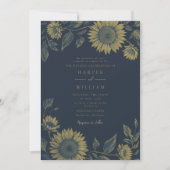 Invitation Mariage de tournesol de la Marine (Devant)