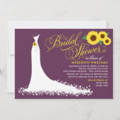 Invitation Mariage de tournesol de prune Fête de l'mariée (Devant)