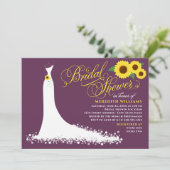 Invitation Mariage de tournesol de prune Fête de l'mariée (Debout devant)