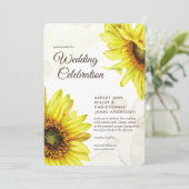 Invitation Mariage de tournesol écossais (Debout devant)