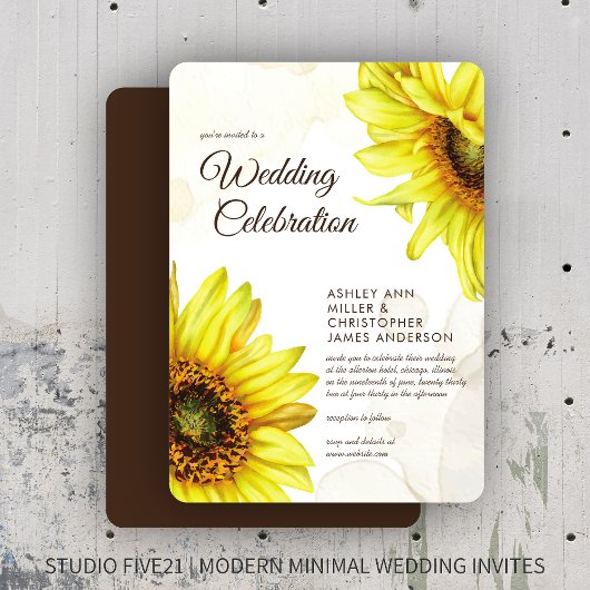Invitation Mariage de tournesol écossais