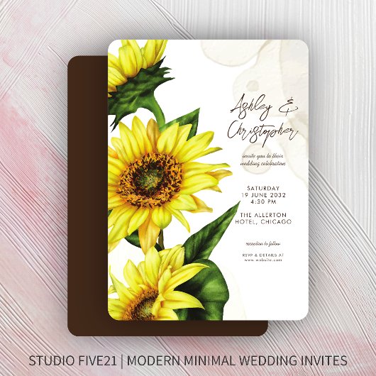 Invitation Mariage de tournesol écossais