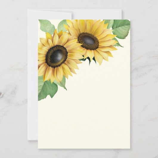 Invitation Mariage de tournesol élégant et simple (Dos)