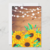 Invitation mariage de tournesol en bois d'orange rustique (Dos)