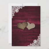 Invitation Mariage de tournesol en dentelle de bois rustique (Dos)