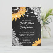 Invitation Mariage de tournesol en dentelle de tableau noir r (Debout devant)